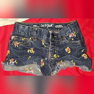 Cat & Jack Dark Blue Floral Jean Shorts